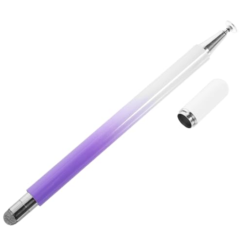 Mikikit Handy, Mobiltelefon Stift Wieder Auffüllbar Kugelschreiber Mit Stylus-Spitze Kapazitiv Telefonhalter Schreibtisch Tablette Griff Violett Metall von Mikikit