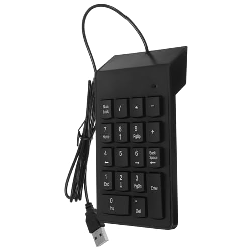 Mikikit Numeric keypad digital Keyboard Tragbarer Zahlenblock Langlebiger Zahlenblock Numerischer Zahlenblock Tastatur Nummernblock Ziffernblock für Laptop USB Tastenfeld Plastik von Mikikit