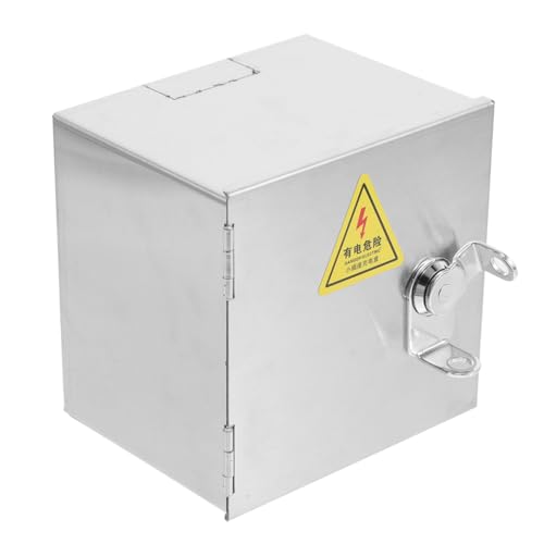Mikikit Steckdosenkasten Aus Edelstahl Für Den Außenbereich Mit Schloss, Wetterfest Und Diebstahlsicher, Ideal Zum Aufladen Von Elektrofahrrädern, Wandhalterung von Mikikit