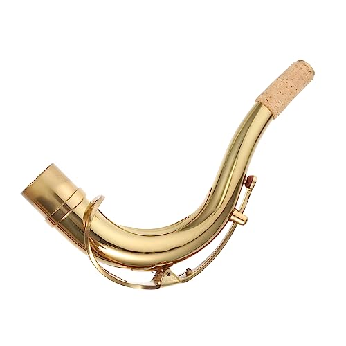 Mikinona 1 Stück schallverändernde Röhre saxophone saxophon zubehör Nacken Saxophonhalskorken kreativer Saxophonhals mit gebogenem Hals Saxophon gebogener Hals Saxophon Hals Messing Golden von Mikinona