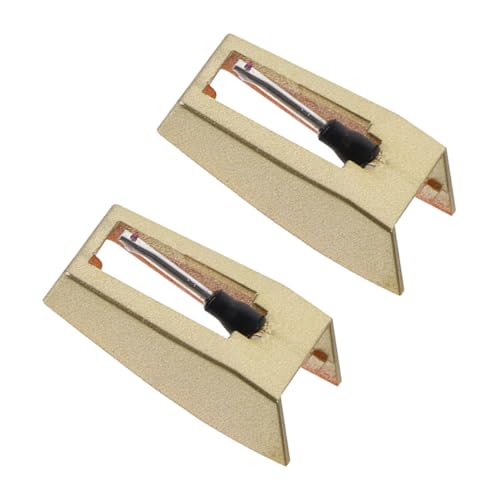 Mikinona 2 Stück Stiftkassette Nadeln Audio- Aufzeichnen Vinyl Drehscheibe Drehteller Rekord-ersatznadel Nadel Eines Plattenspielers Ersatz-plattenspielernadel Phonographennadel Golden Abs von Mikinona