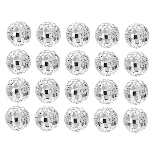 Mikinona 20 Stück Spiegelkugel Dekoration Kuchenspiegelkugeln Hochzeitsbühnen Ornament Tafelaufsätze Partyspiegel Disco Glänzend Schaukastenschmuck Discokugel Ohrringe von Mikinona