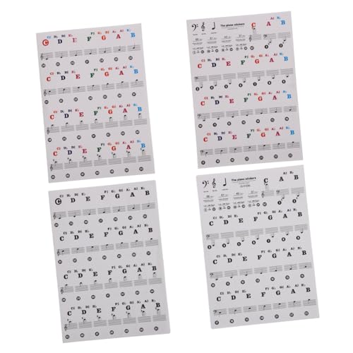 Mikinona 2Stücke Piano Tastatur Aufkleber Transparent mit Bunten für Tasten Langlebiges Material für Anfänger und Elektronische Klaviere Mikinona 2Stücke Piano Tastatur Aufkleber Transparent mit Bunten für Tasten Langlebiges Material für Anfänger und Elektronische Klaviere von Mikinona