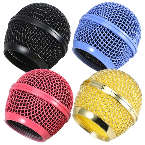 Mikinona 4Stücke Mikrofonkopf Netz Grill Farbige Mikrofongitterabdeckung Ersatz für Einfach zu Installieren und Rutschfest für Musiker und Künstler Mikinona 4Stücke Mikrofonkopf Netz Grill Farbige Mikrofongitterabdeckung Ersatz für Einfach zu Installieren und Rutschfest für Musiker und Künstler von Mikinona