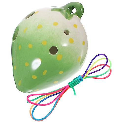 Mikinona 6 Erdbeer-geformte Keramikflöte Okarina für Anfänger Erdbeere Ocarina Frucht Erdbeerform Ocarina Ocarina Anfänger üben Okarina -Okarina- Green Mikinona 6 Erdbeer-geformte Keramikflöte Okarina für Anfänger Erdbeere Ocarina Frucht Erdbeerform Ocarina Ocarina Anfänger üben Okarina -Okarina- Green von Mikinona