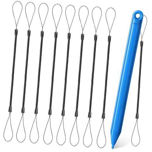 Mikinona 8 STK Stiftfederkabel Stift-Halskette Stifthalter Trageband Für Touchscreen-eingabestifte Seil Für Touchscreen-Stift Einziehbares Kabel Lanyard-Halter Plastik Elastizität von Mikinona