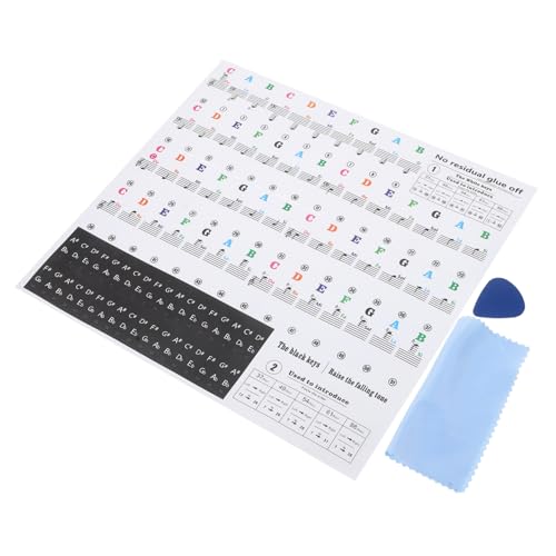 Mikinona 88 Klavieraufkleber Klaviertasten Etiketten Abdeckung Kindertasten Tastaturaufkleber Musiketiketten Tragbare Tastatur Klavier Digitale Tastenaufkleber Klaviertastatur von Mikinona