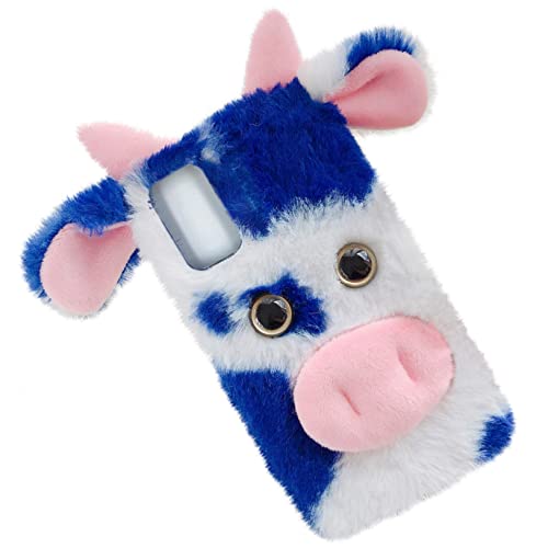 Mikinona Plüsch Handykoffer Smartphone-Schutz Smartphone-hülle Handyhülle Cartoon-telefonabdeckung Smartphone-Abdeckung Flauschiger Handyschutz Handy Schutzhülle Telefon Schutzhülle Blau von Mikinona