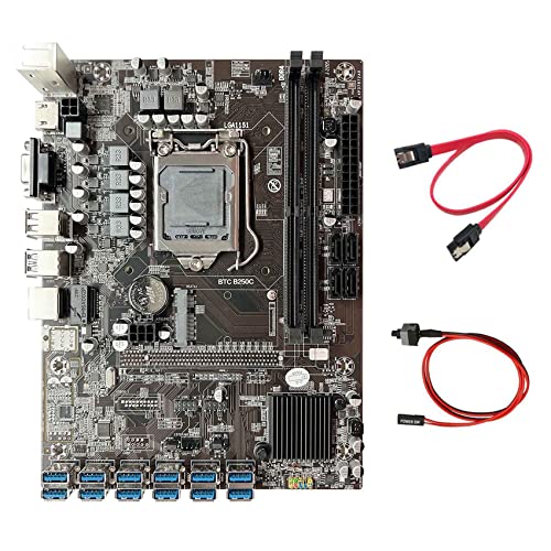 B250C BTC + SATA Kabel + Switch Cable 12XPCIE auf USB 3.0 Card Slot LGA1151 ETH von Mikiso