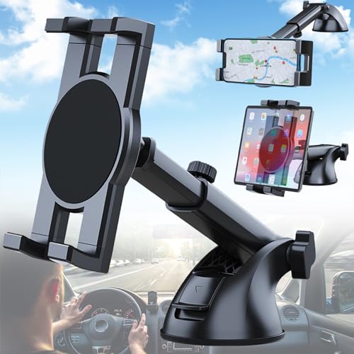Mikqky Auto-Tablet-Halter, Autohalterung mit Saugnapf, Universal Tablet Halterung, Windschutzscheibe KFZ Handyhalterung, Lochfreier Auto-Tablet-Halter, 360-Grad-Auto-Tablet-Halterung(12,9 Zoll) von Mikqky