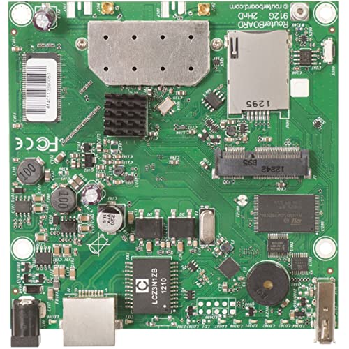 MikroTik, RouterBOARD 912UAG mit 600 MHz Atheros-CPU, 64 MB RAM, 1 x Gigabit LAN, USB, MiniiPCIe von MikroTik