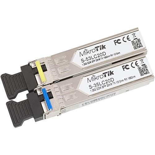 MikroTik RouterBOARD S-3553LC20D Single Mode Optical SFP Modul mit LC Stecker, kompatibel mit RB260GS, RB2011LS, RB2011LS-IN, RB2011UAS-IN, RB2011UAS-RM, RB2011UAS-2HnD etc. von MikroTik