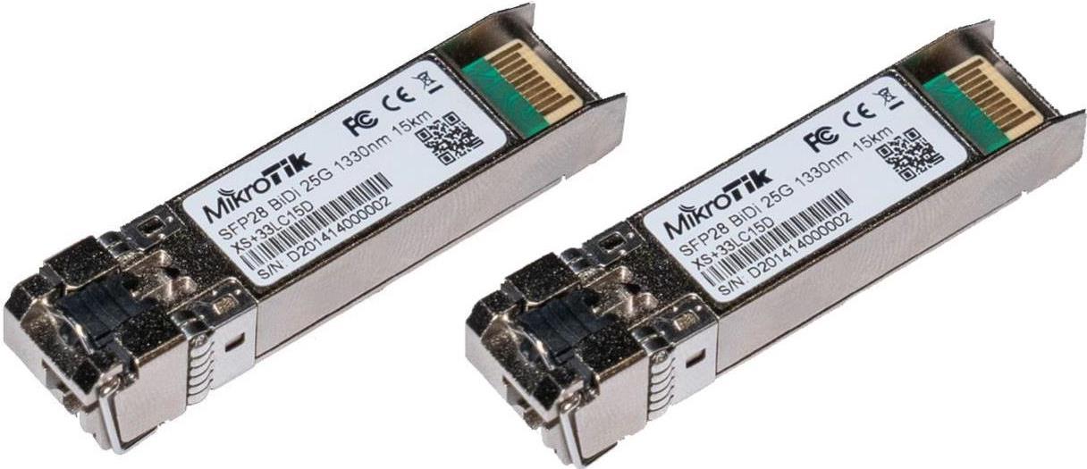 MikroTik XS+2733LC15D - SFP28 Empfängermodul - SFP+/SFP28 / LC/UPC Einzelmodus - 1270 nm / 1330 nm (Packung mit 2) (XS+2733LC15D) von MikroTik