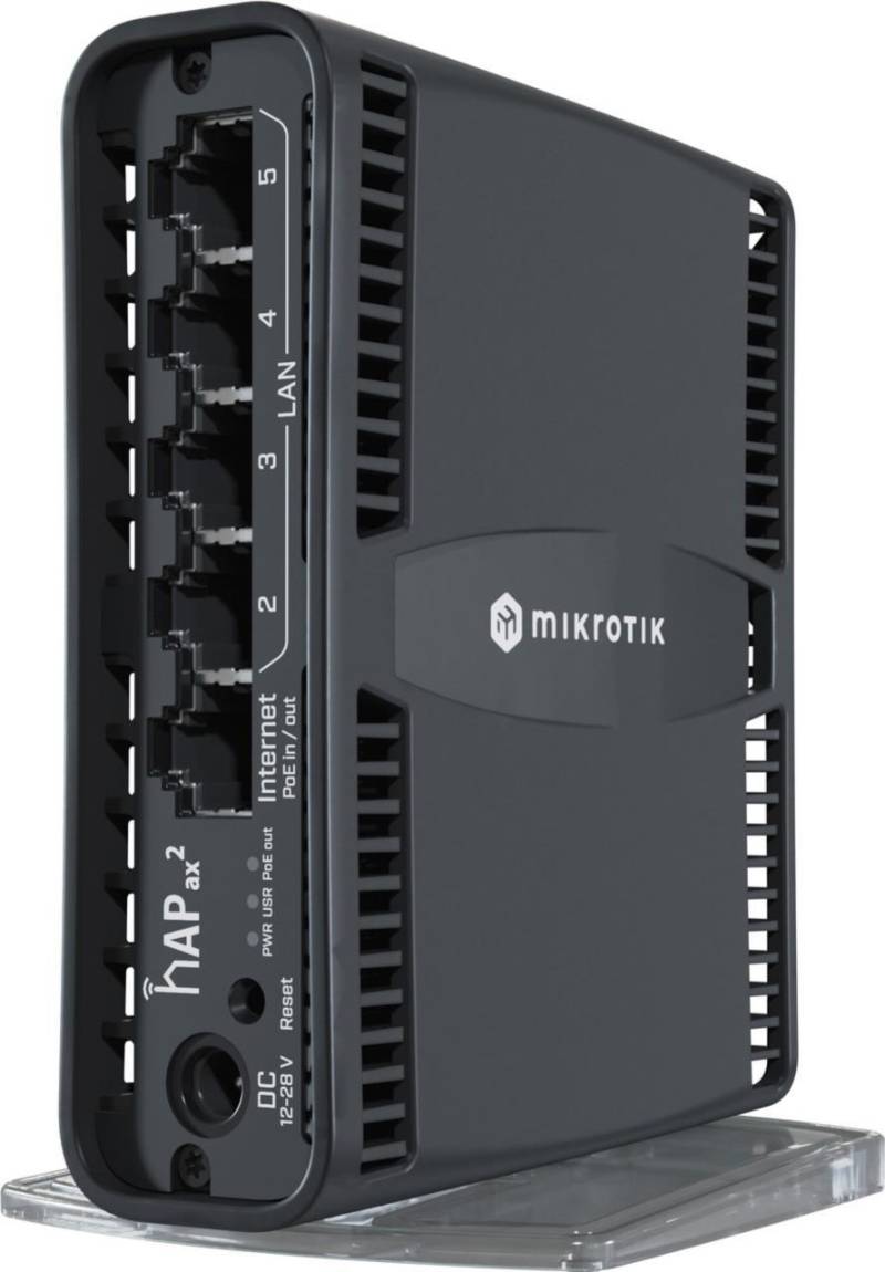 MikroTik hAP ax� - Wireless Router - 4-Port-Switch - GigE - Wi-Fi 6 - Dual-Band - wandmontierbar (C52IG-5HAXD2HAXD-TC) von MikroTik