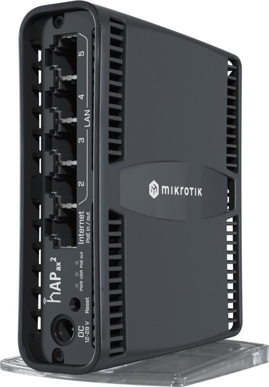 MikroTik hAP ax² - Wireless Router - 4-Port-Switch - GigE - Wi-Fi 6 - Dual-Band - wandmontierbar (C52IG-5HAXD2HAXD-TC) von MikroTik