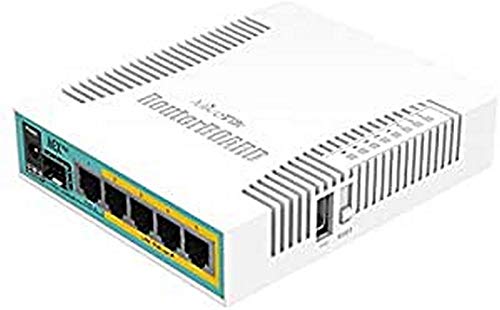 MikroTik hEX PoE Router mit Ethernet LAN (10,100,1000 Mbit s, IEEE 802.3at, weiß, 16 MB s, 128 MB, 800 MHz) von MikroTik