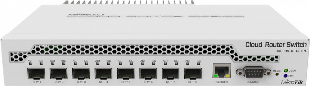 Mikrotik CRS309-1G-8S+ Managed Gigabit Ethernet (10/100/1000) Power over Ethernet (PoE) Weiß (CRS309-1G-8S+IN) von MikroTik