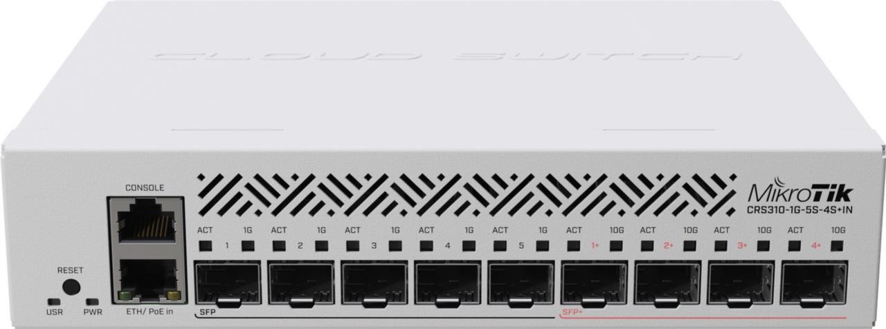 Mikrotik CRS310-1G-5S-4S+IN Netzwerk-Switch L3 Gigabit Ethernet (10/100/1000) Power over Ethernet (PoE) 1U (CRS310-1G-5S-4S+IN) von MikroTik