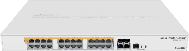Mikrotik CRS328-24P-4S+RM gemanaged L2/L3 Gigabit Ethernet (10/100/1000) Energie Über Ethernet (PoE) Unterstützung 1U Weiß Netzwerk-Switch (CRS328-24P-4S+RM) von MikroTik