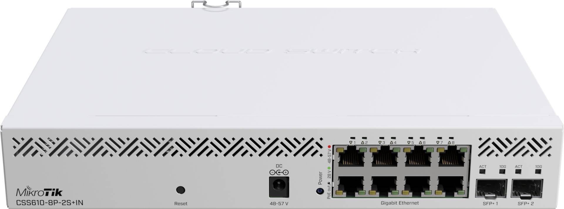 Mikrotik CSS610-8P-2S+IN Netzwerk-Switch Managed Gigabit Ethernet (10/100/1000) Power over Ethernet (PoE) Weiß (CSS610-8P-2S+IN) von MikroTik