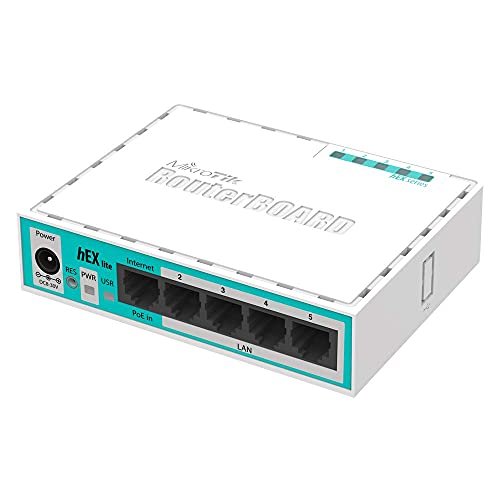 Mikrotik RB750 Ethernet Router (10.100Mbps, 10/100Base-T(X), Ethernet (RJ-45), 64MB, 32MB AR7241-AH1A von MikroTik