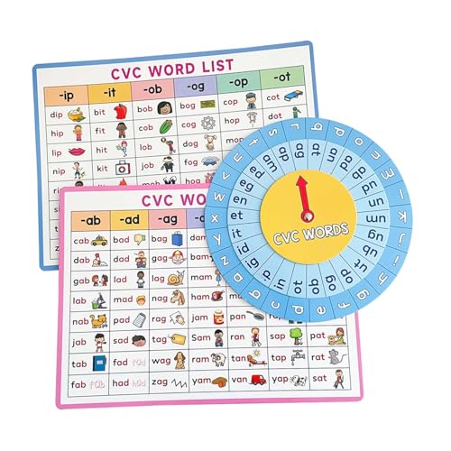 Milageto 3 Stücke English CVC Turntable Game Teaching AIDS, Wort Rechtschreibung Lernen von Milageto