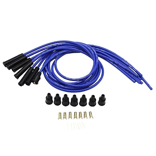 Milageto 8mm HT Leads Professionelle Blue Ignition Cable Cable Zündkerze für 6 Zylinder von Milageto