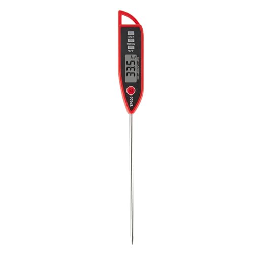 Milageto Fleisch-Einsteckthermometer zum Kochen, Küchen-Grillthermometer, digitales Lebensmittelthermometer für Grill, Küche, BBQ, Rot von Milageto