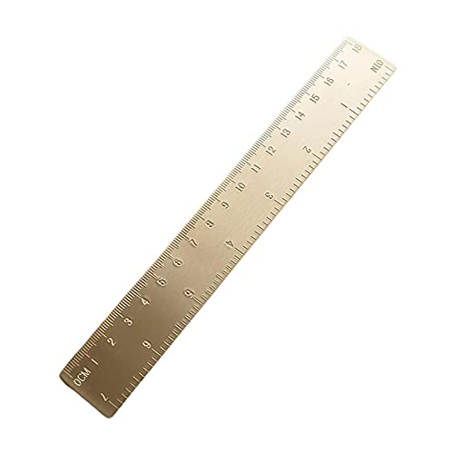 Milageto Multifunktionales Retro-Nostalgie-Messing-Lineal Zeichenwerkzeuge Verdicktes tragbares Lesezeichen-Lineal Präzise klein, 18cm Lineal von Milageto