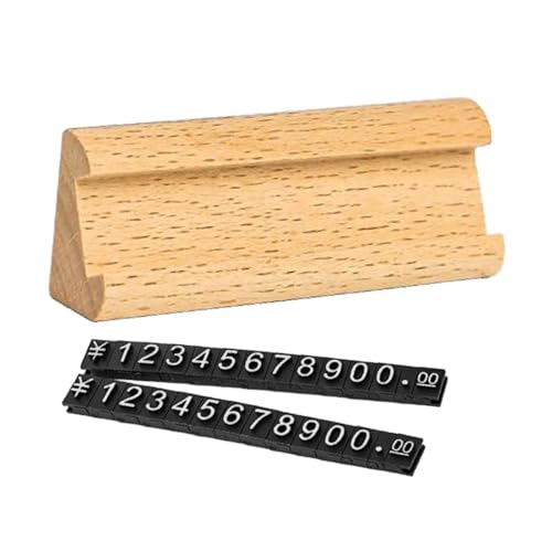 Milageto Preisschilder verstellbar, Stand Etikett Holzausstellungsstandpreisinhaber für Einzelhandelsgeschäfte Zähler, Hellgelb Silber Milageto Preisschilder verstellbar, Stand Etikett Holzausstellungsstandpreisinhaber für Einzelhandelsgeschäfte Zähler, Hellgelb Silber von Milageto