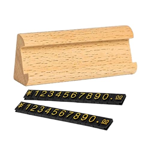 Milageto Preisschilder verstellbar, Stand Etikett Holzausstellungsstandpreisinhaber für Einzelhandelsgeschäfte Zähler, Hellgelbgold Milageto Preisschilder verstellbar, Stand Etikett Holzausstellungsstandpreisinhaber für Einzelhandelsgeschäfte Zähler, Hellgelbgold von Milageto