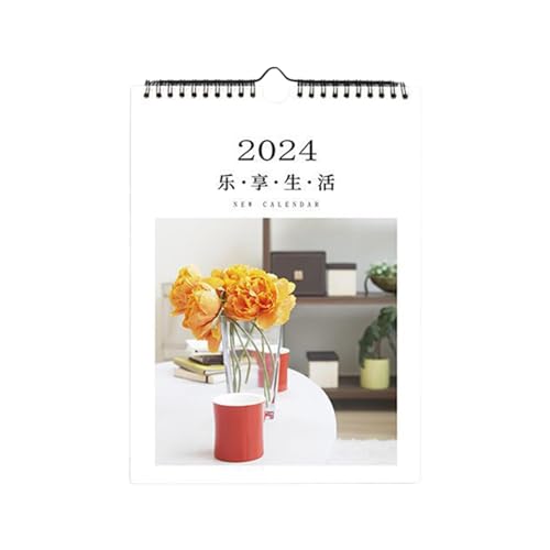Milageto Spulen-Wandkalender, Bürokalender, Ornamente, November 2023 bis Dezember 2024, Kalender 2024 mit Haken für Business, Home Office, Urlaub von Milageto