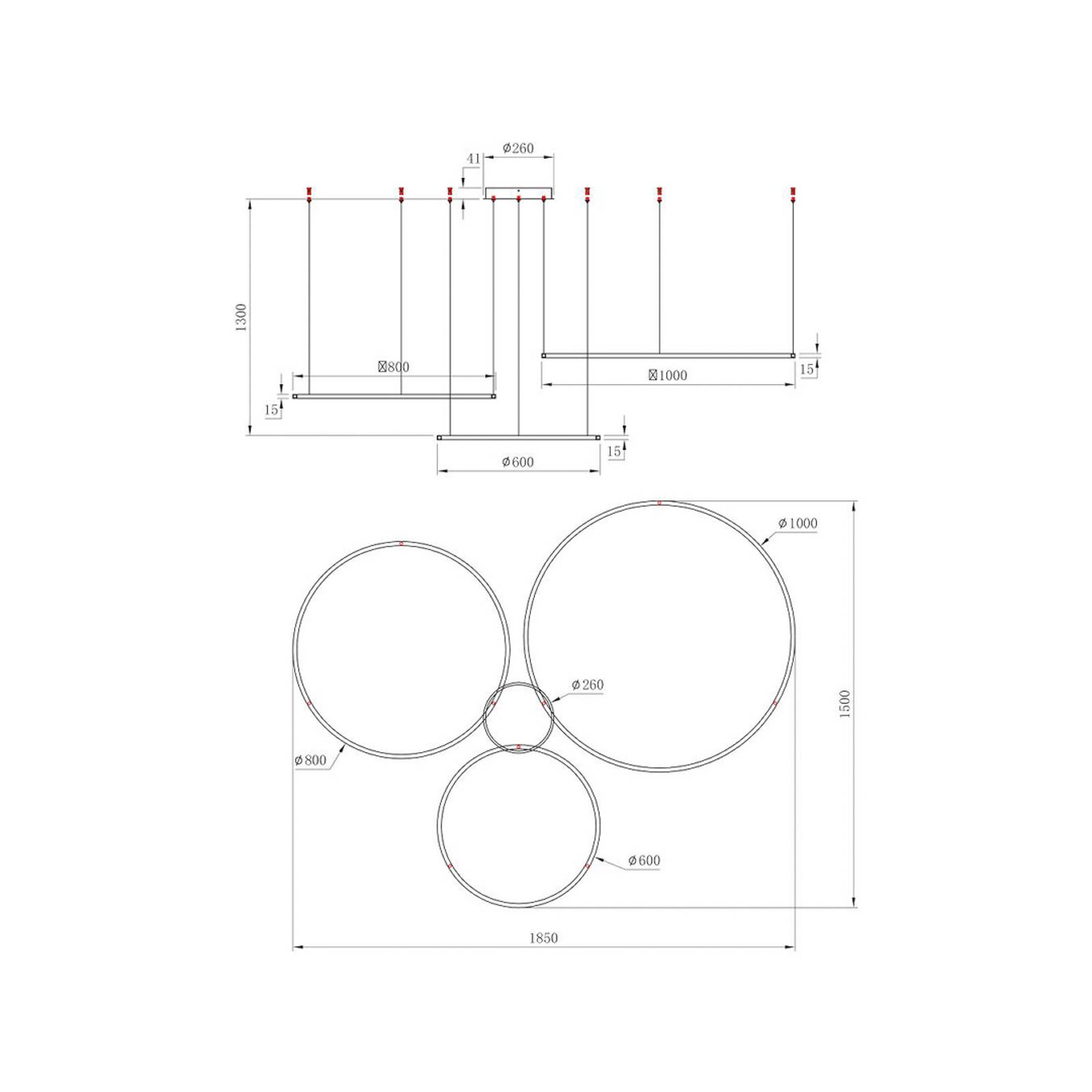 LED-Hängeleuchte Saturno, schwarz, 3-fl., Metall, 4.000 K LED-Hängeleuchte Saturno, schwarz, 3-fl., Metall, 4.000 K von Milagro Lighting