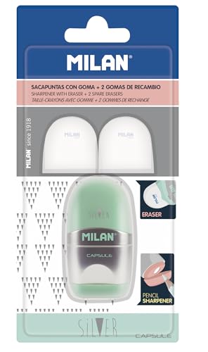 Blister afilaborra Capsule Silver + 2 gomas de recambio von MILAN
