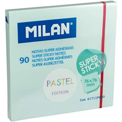 Block 90 Blatt Super Klebefolie Pastellblau 76 x 76 mm NEU von Milan