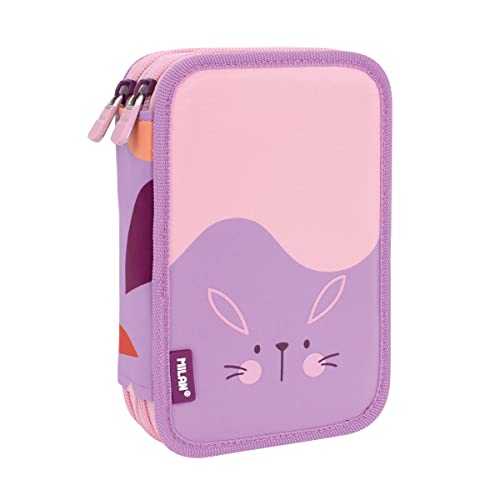 MILAN® Federmäppchen mit 2 Etagen, Serie Fun Animals Violett von MILAN