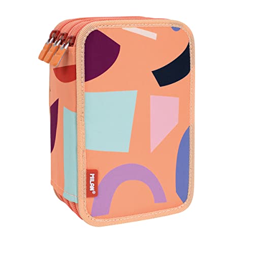 MILAN® Federmäppchen mit 3 Etagen, Serie Fun Animals Orange von MILAN