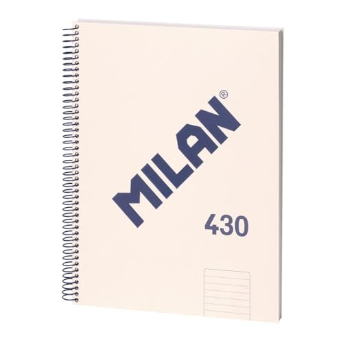 MILAN® Notizbuch mit Spiralbindung, liniert, 80 Blatt A4, Serie 1918, beige von Milan