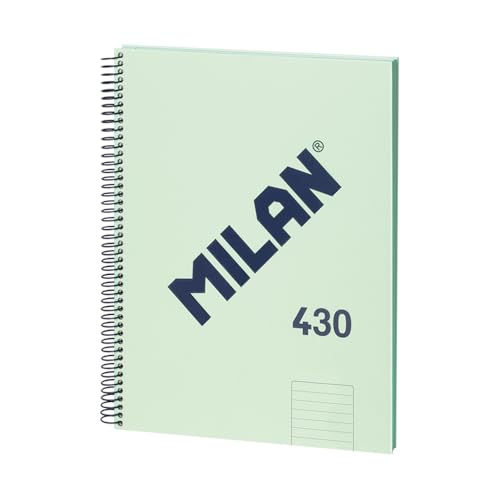 MILAN® Notizbuch mit Spiralbindung, liniert, 80 Blatt A4, Serie 1918, grün von Milan