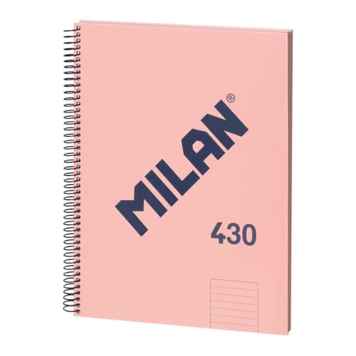 MILAN® Notizbuch mit Spiralbindung, liniert, 80 Blatt A4, Serie 1918, rosa von Milan