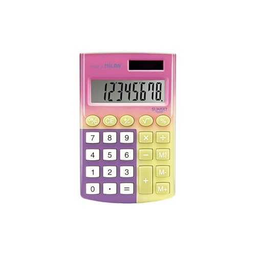 MILAN® Taschenrechnerbox 8 Ziffern Sonnenuntergang, Gelb-Pink von MILAN