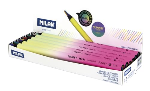 MILAN Displaybox 12 Stück Multicolor MAXI rund, Sunset Serie von Milan