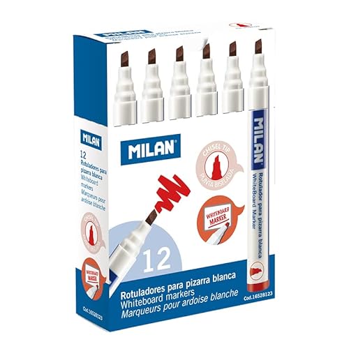 Mailand 16528123 Box 12 Filzstifte für Whiteboard trocken abwischbare Tinte Alkohol Keilspitze rot Mailand 16528123 Box 12 Filzstifte für Whiteboard trocken abwischbare Tinte Alkohol Keilspitze rot von Milan