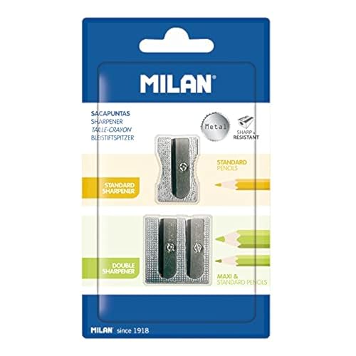 Milan 64056 Anspitzer aus Aluminium, 2 Stück, silber Milan 64056 Anspitzer aus Aluminium, 2 Stück, silber von MILAN