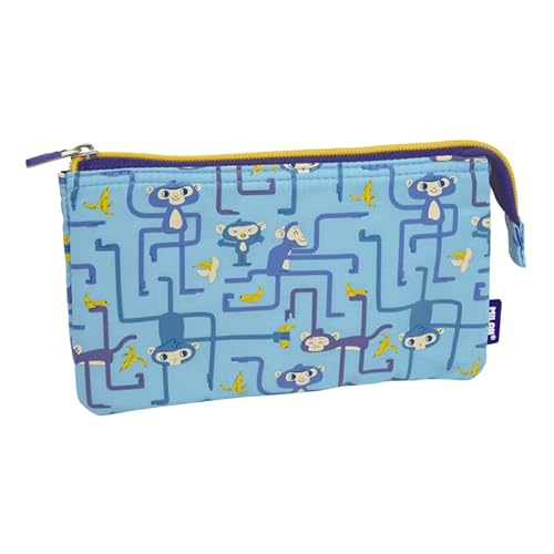 Tangled Monkeys Federmäppchen, 5 Fächer, Blau MILAN® von MILAN