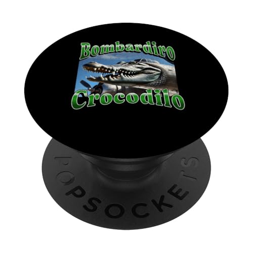 Bombadiro Crocodilo Lustige italienische Brainrot-Meme-Grafik PopSockets Klebender PopGrip von MildlyPerturbed