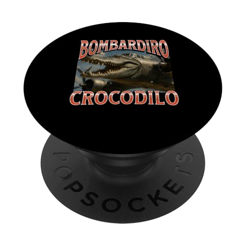 Bombadiro Crocodilo Lustige italienische Brainrot-Meme-Grafik PopSockets Klebender PopGrip von MildlyPerturbed