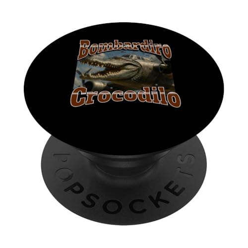 Bombadiro Crocodilo Lustige italienische Brainrot-Meme-Grafik PopSockets Klebender PopGrip von MildlyPerturbed