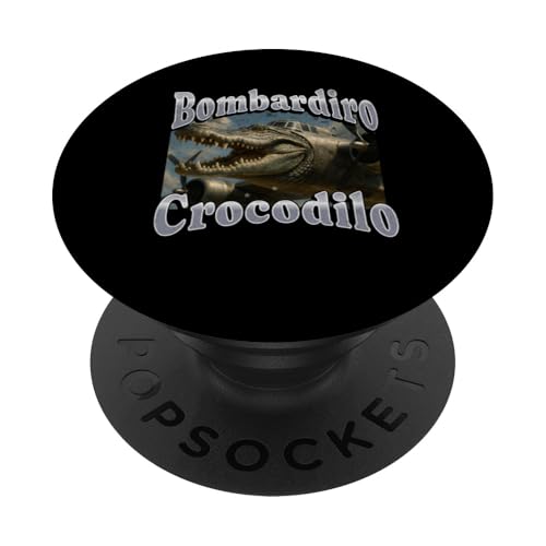 Bombadiro Crocodilo Lustige italienische Brainrot-Meme-Grafik PopSockets Klebender PopGrip von MildlyPerturbed