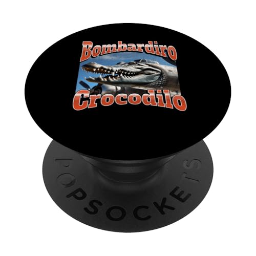 Bombadiro Crocodilo Lustige italienische Brainrot-Meme-Grafik PopSockets Klebender PopGrip von MildlyPerturbed